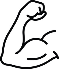 Illustration of a flexed bicep muscle showing strength and power