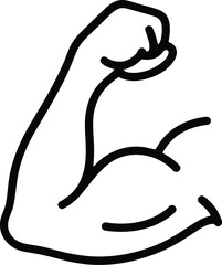 Illustration of a flexed bicep muscle showing strength and power