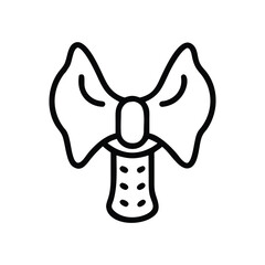 Simple line drawing of the human thyroid gland and trachea