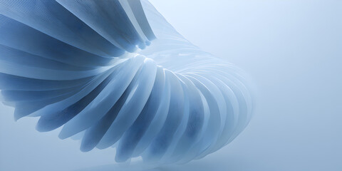 Dynamic abstract flow of translucent blue ribbons creates a mesmerizing, futuristic, and elegant digital art piece for modern design.