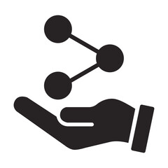 hand hold share sign flat icon
