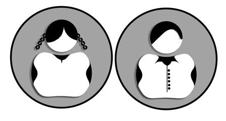 User profile icon set. Default avatar or person icon. Person and Profile, User silhouette isolated on background