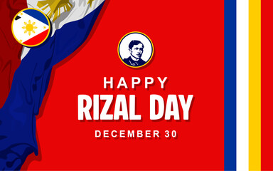 Elegant Happy Rizal Day Vector Illustration template with typical Filipino pattern ornaments. Great for greeting cards, posters, banners and social media.