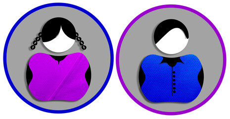 User profile icon set. Default avatar or person icon. Person and Profile, User silhouette isolated on background