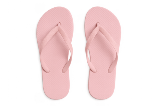 Pink flip-flops pair displaying summer footwear fashion