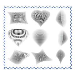 Abstract vector elements and geometric mesh shapes set for business design illustration