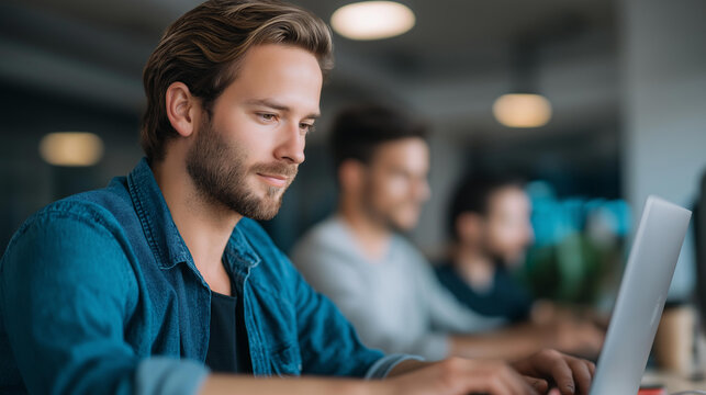 Developers coding in a modern office, tech innovation in team synergy, coding culture in startup vibes, software solutions in software design, tech innovation , World Coding Day