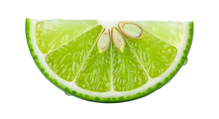 Half Lime Slice Seeds Green Citrus Fruit Refreshment Source Cocktail Garnish Element Nutrition Ingredient Transparent Background Backdrop