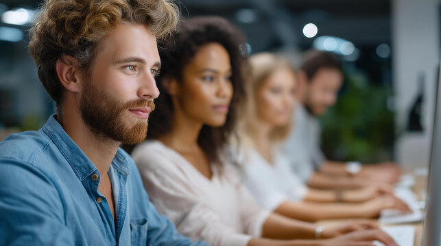 Diverse developers coding in a modern office, tech innovation in team synergy, coding culture in collaborative spaces, software solutions in software design, tech hubs , World Codi