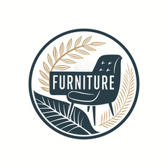 Abstract furniture logo design concept. Symbol and icon of chairs, sofa, tables, and home furnishings	
