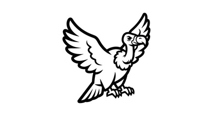 Stylized Vulture with Wings Spread, Ready to Take Flight.