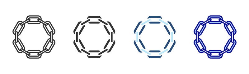 Chain Icon Set. Designed In Multi Style