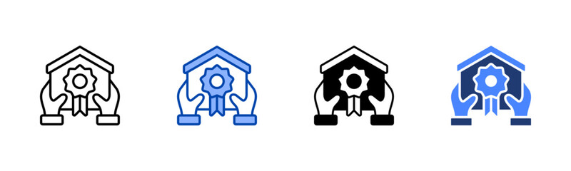 Appreciation icon set multiple style collection