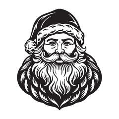 Celebrating Christmas Day with a joyful Santa Claus featuring a warm hat, a friendly face, and a flowing beard, spreading happiness and festive cheer during this holiday season