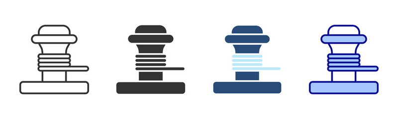 Mooring Icon Set. Designed In Multi Style