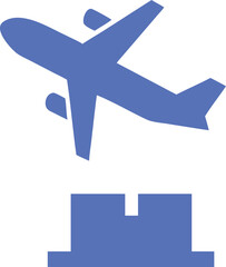 Airport terminal silhouette vector with airplane tail and control tower