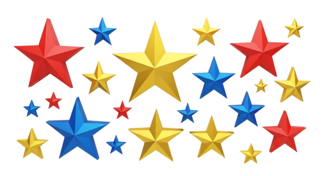 Colorful stars pattern on white background isolated - Powered by Adobe