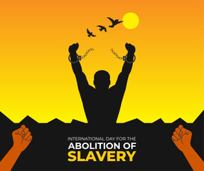 International Day for the Abolition of Slavery. 2 December. Template for background with banner, poster and card. Vector illustration.