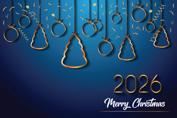 2026 Merry Christmas background for your seasonal invitations, festival posters, greetings cards.