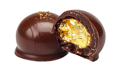 Chocolate truffles on a white background