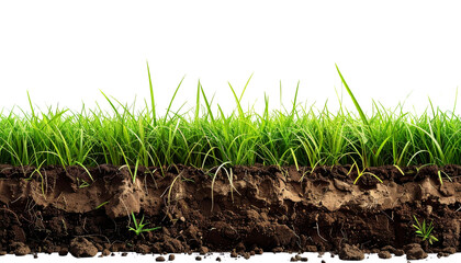 Fresh green grass growing isolated on white background