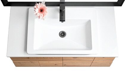 Luxury washbasin on white background
