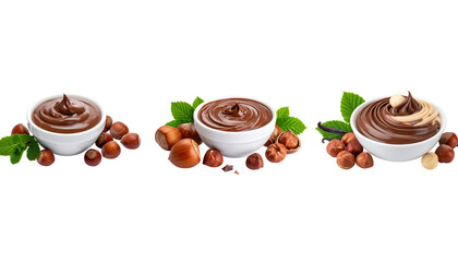 Chocolate truffles on a white background