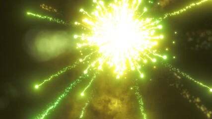 Radiant golden firework explosion with sparkling light trails - Powered by Adobe