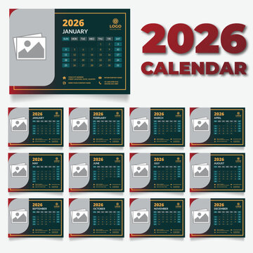 New year 2026 Calendar design Template 