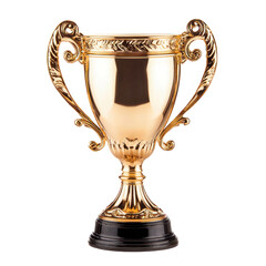 Fototapeta premium The trophy handles are designed for a firm, proud grip. full length isolate on transparent background