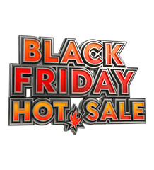 Transparent Black Friday Hot Sale 3 D Text With Fire Icon