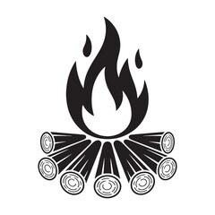 Graphic Representation of a Campfire Scene for Camping and Cozy Gatherings