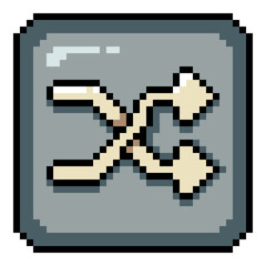 Vector Pixel Art Icon Shuffle Button