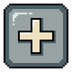 Vector Pixel Art Icon - Plus Button