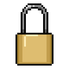 Vector Pixel Art Icon Padlock
