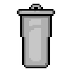 Vector Pixel Art Icon Garbage Bin