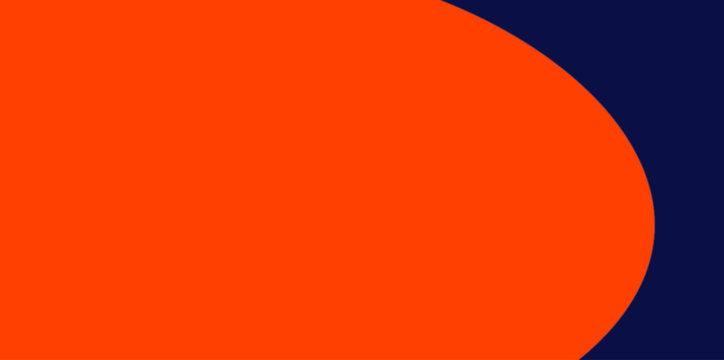 Large Radial Curve Orange and Navy Blue Vector Illustration Background. A large, rounded quadrant/radial shape of bright orange dominating one side against the deep navy blue.