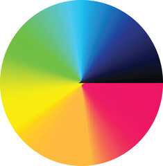 Fototapeta premium Colorful gradient circle divided into segments abstract vector illustration for graphic design isolated on white background