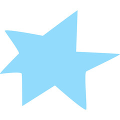 A Light Blue Seven Pointed Star Shape With A Transparent Background On A White Canvas For Design And Graphic Elements