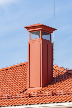 ventilation pipe with a lightning rod