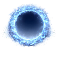 Energetic Portal: A vivid and vibrant blue energy portal, appearing as a dynamic ring of light, signifies pathways of energy, time travel, and interdimensional exploration. 