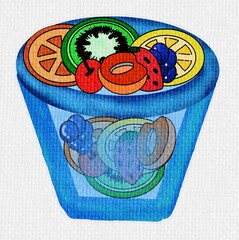 Mixed fruit in a cup