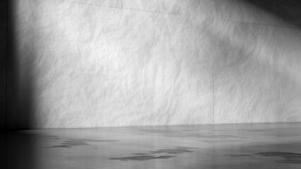 Concrete wall with reflections wide 3D render