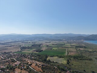 Fototapeta premium Aerial View of a Peaceful Coastal Town