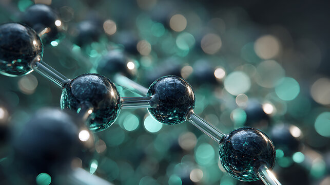 Stunning molecular structure illustration with crystal clear connections, ideal for science, technology, or medical concepts and designs, with soft light