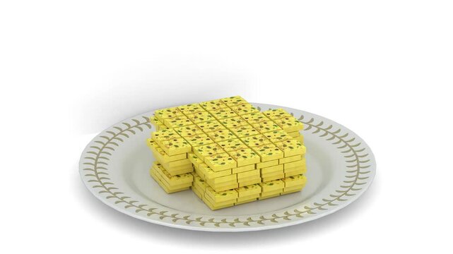 milk barfi recipe on white background