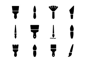 paintbrushes set on grid