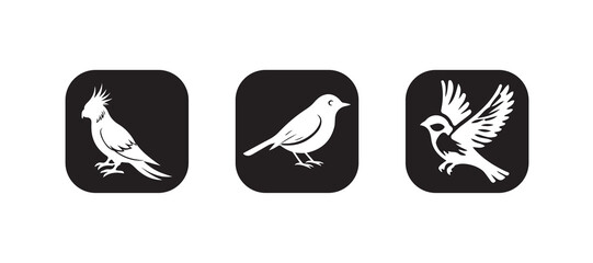 Minimal Bird Icons Pack, bird icon symbol, vector illustration EPS 10.