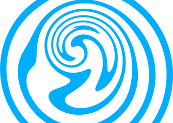 Blue swirl pattern abstract background design optical illusion art graphic wallpaper modern creative style vector image