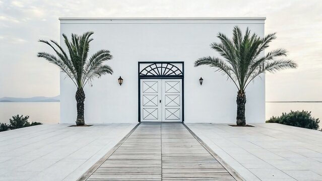 palm trees in the street